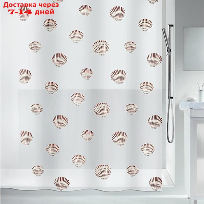 Штора декоративная для ванной комнаты PEVA, софтшелл, 180х200 см, цвет коричневый - фото 1 - id-p227048319