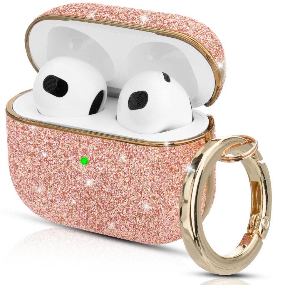 Чехол PQY Bling для Airpods 3 Розовое золото - фото 3 - id-p226738481