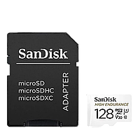 Карта памяти SanDisk High Endurance 128Gb microSDXC UHS-I V30 (U3) + SD adapter