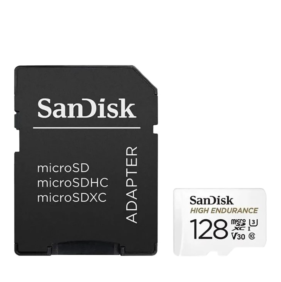 Карта памяти SanDisk High Endurance 128Gb microSDXC UHS-I V30 (U3) + SD adapter - фото 1 - id-p226761487