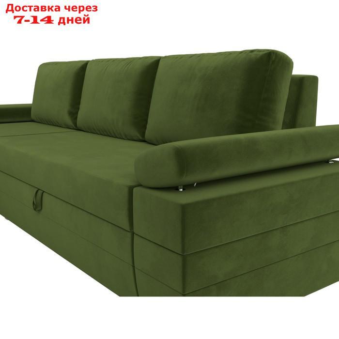 Угловой диван "Канкун", механизм дельфин, микровельвет, угол левый, цвет зелёный - фото 4 - id-p227055799