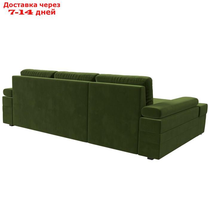Угловой диван "Канкун", механизм дельфин, микровельвет, угол левый, цвет зелёный - фото 6 - id-p227055799