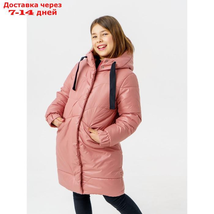 Пальто зимнее для девочки "Маргарита", рост 122 см, цвет пыльня роза - фото 4 - id-p227054629
