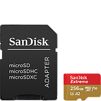 Карта памяти Sandisk Extreme Plus microSDXC A2 C10 V30 UHS-I U3 256GB + SD Adapter + Rescue Pro Deluxe