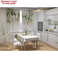 Фотошторы для кухни "Верх из орхидей", размер 150 × 180 см, габардин