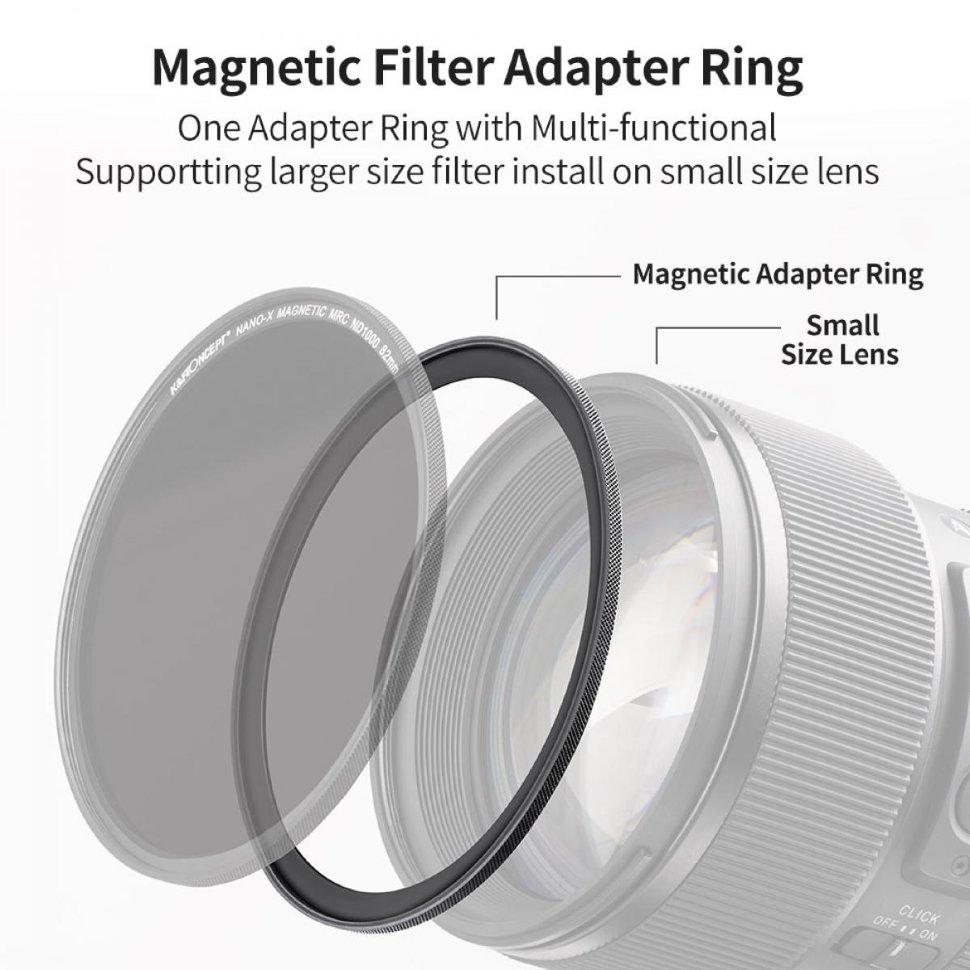 Переходное кольцо K&F Concept Magnetic 67-77мм - фото 5 - id-p226744474