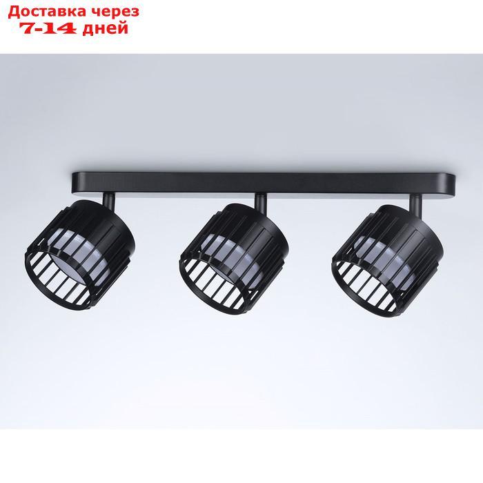 Настенно-потолочный поворотный спот со сменной лампой TN71168, GX53х3, 400х100х125 мм, цвет чёрный - фото 2 - id-p227032593