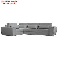 Угловой диван "Лига 008 Long", механизм еврокнижка, левый угол, рогожка, цвет серый