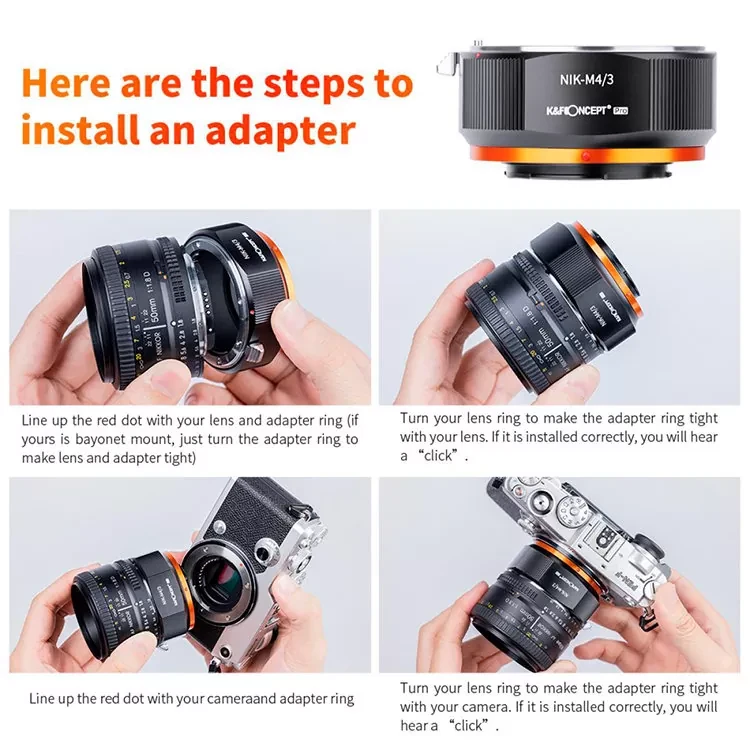 Адаптер K&F Concept M11125 для объектива Nikon AI на камеру Micro 4/3 - фото 4 - id-p226744601