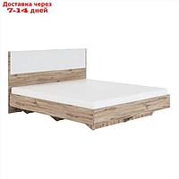 Кровать с мягким элементом "Николь №1.6", 180×200 см, без основания, белый/дуб альпийский