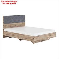 Кровать с мягким элементом "Николь №1.1", 140×200 см, без основания, серый/дуб альпийский