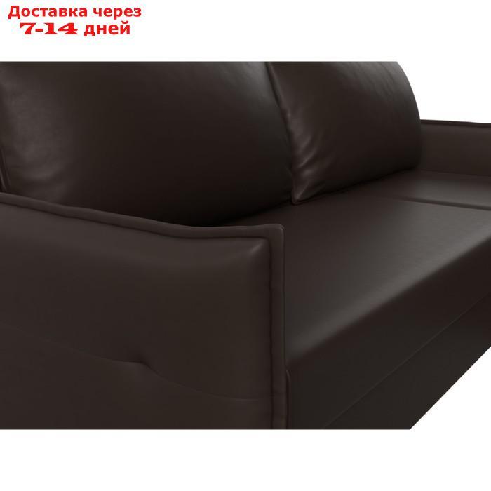 Угловой диван "Лига 004", механизм еврокнижка, правый угол, экокожа, цвет коричневый - фото 5 - id-p227032661