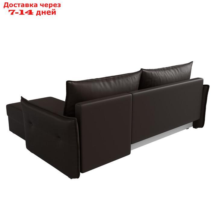 Угловой диван "Лига 004", механизм еврокнижка, правый угол, экокожа, цвет коричневый - фото 7 - id-p227032661