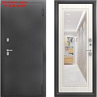 Входная дверь "Сибирь 3К Термо Шайн", 870×2050 мм, левая, антик серебро/филадельфия крем