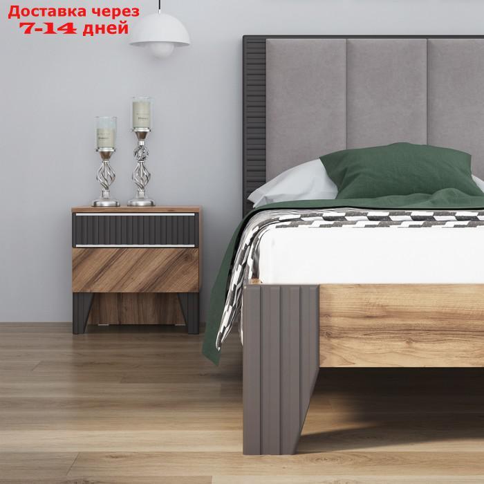 Кровать с мягкой спинкой "Моника №2.3", 1800×2000 мм, без основания, цвет авелано/графит - фото 2 - id-p227045164