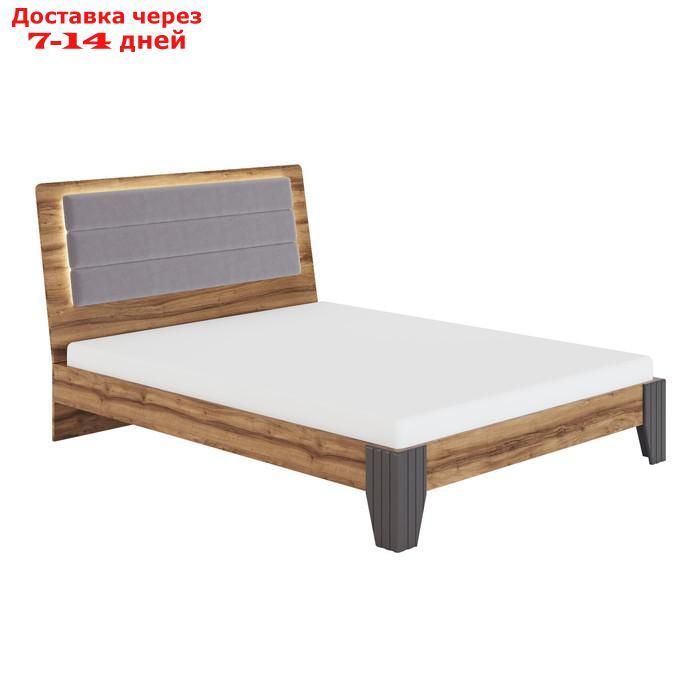 Кровать с подсветкой "Моника №1.1", 1400×2000 мм, без основания, цвет авелано/графит - фото 1 - id-p227045165