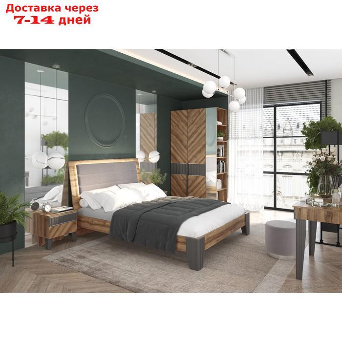 Кровать с подсветкой "Моника №1.1", 1400×2000 мм, без основания, цвет авелано/графит - фото 3 - id-p227045165