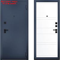 Входная дверь "Ультра Марвин Букле", 870×2060 мм, правая, графит синий / эмалит арктик