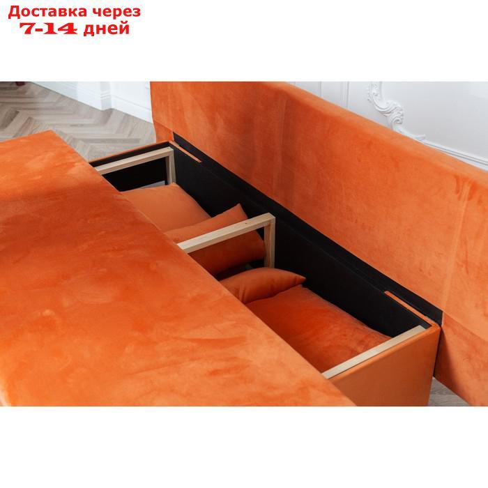 Диван-кровать "Токио", механизм еврокнижка, велюр, цвет оранжевый - фото 3 - id-p227045182