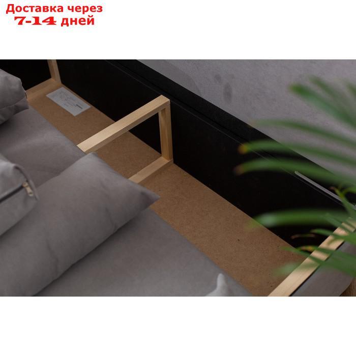 Диван-кровать "Токио", механизм еврокнижка, велюр, цвет серый - фото 3 - id-p227045183
