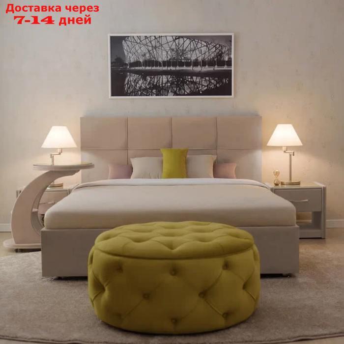 Кровать "Пантеон" с ПМ, 190×210 см, ЭКО деревянный каркас, 1 ящик, велюр, california 102 - фото 1 - id-p227013794