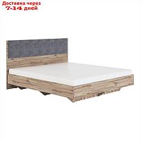 Кровать с мягким элементом "Николь №1.5", 180×200 см, без основания, серый/дуб альпийский