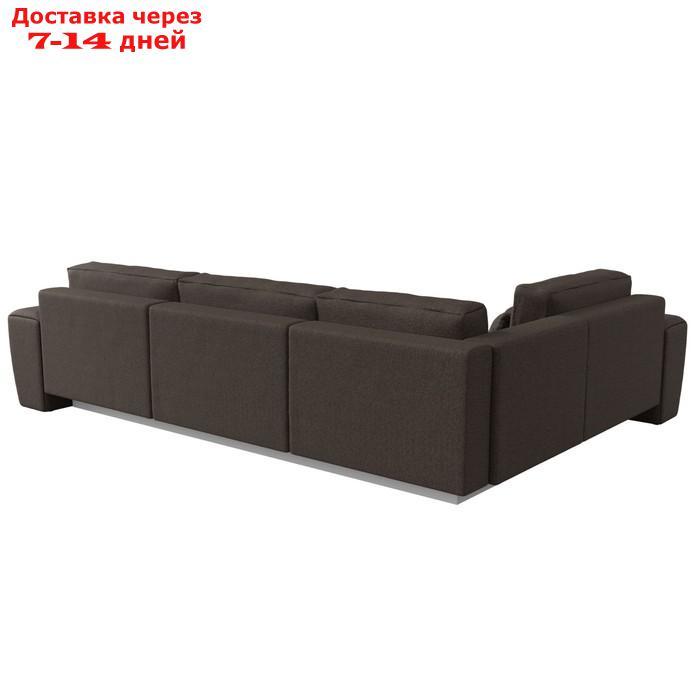 Угловой диван "Лига 008 Long", механизм еврокнижка, левый угол, рогожка, цвет коричневый - фото 6 - id-p227032707