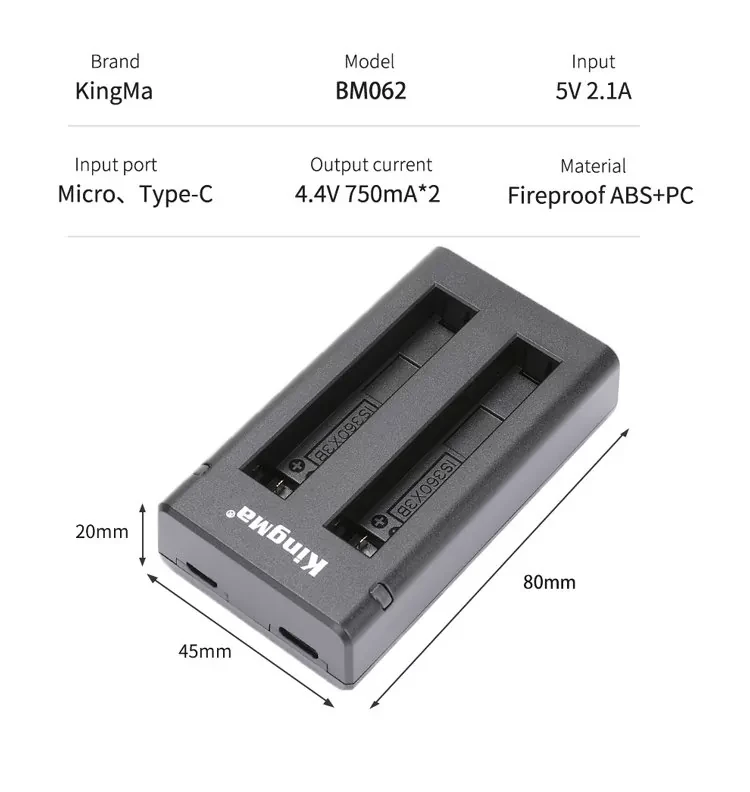 Аккумулятор KingMa для Insta360 One X3 - фото 7 - id-p226743522