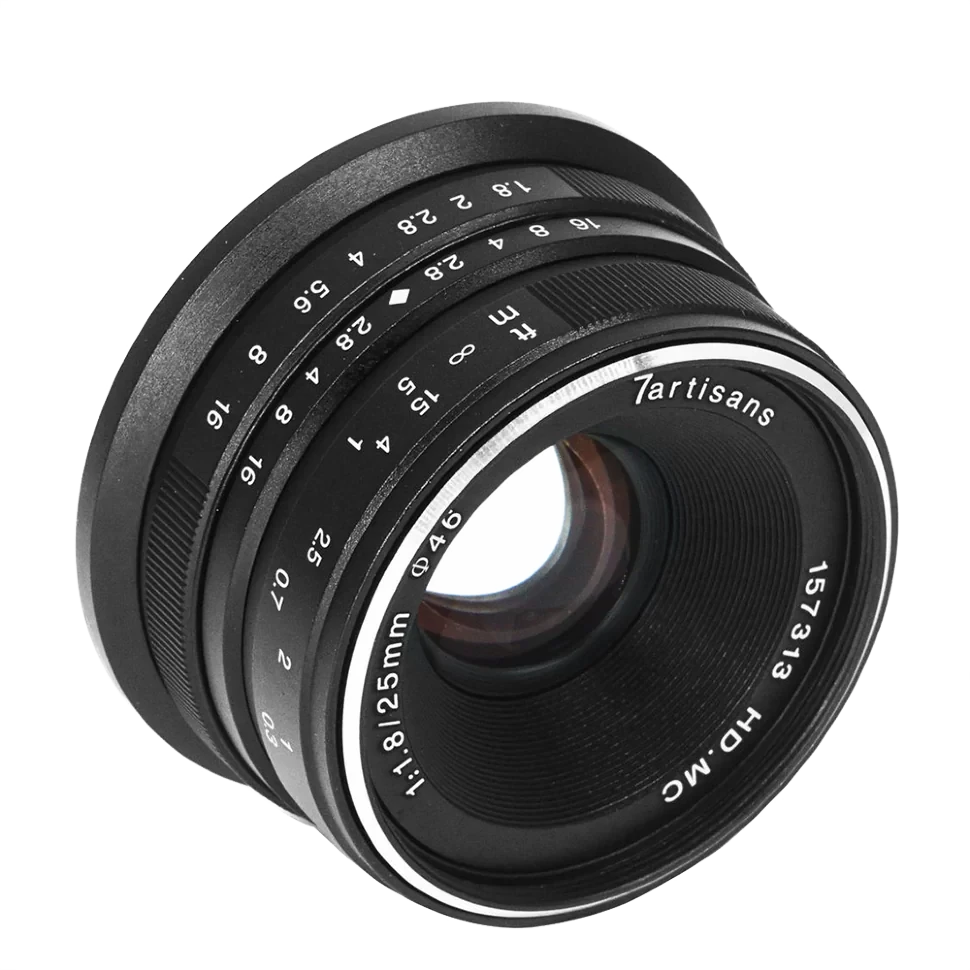 Объектив 7Artisans 25mm F1.8 E-mount Чёрный - фото 1 - id-p226744784