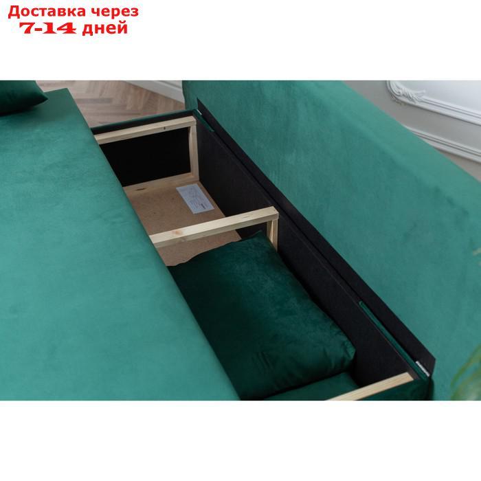 Диван-кровать "Токио", механизм еврокнижка, велюр, цвет зелёный - фото 3 - id-p227045216
