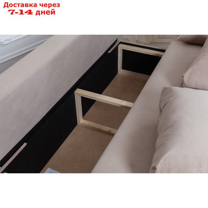 Диван-кровать "Токио", механизм еврокнижка, велюр, цвет бежевый - фото 3 - id-p227045217