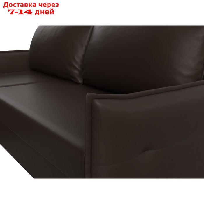 Угловой диван "Лига 004", механизм еврокнижка, левый угол, экокожа, цвет коричневый - фото 5 - id-p227032711