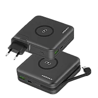 Внешний аккумулятор с беспроводной зарядкой Momax Q.Power Plug PD Чёрный