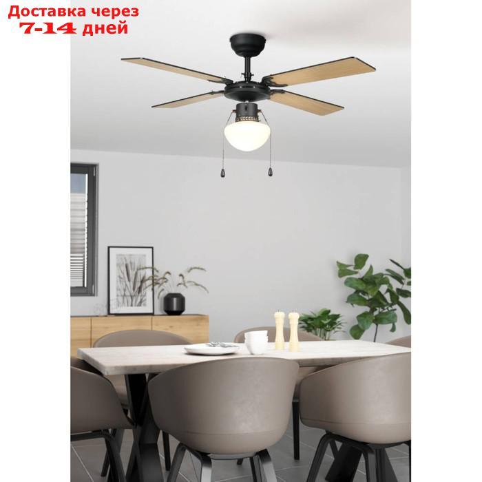 Вентилятор потолочный со светильником FORTALEZA, 60Вт, E27, сталь, чёрный - фото 2 - id-p227023652
