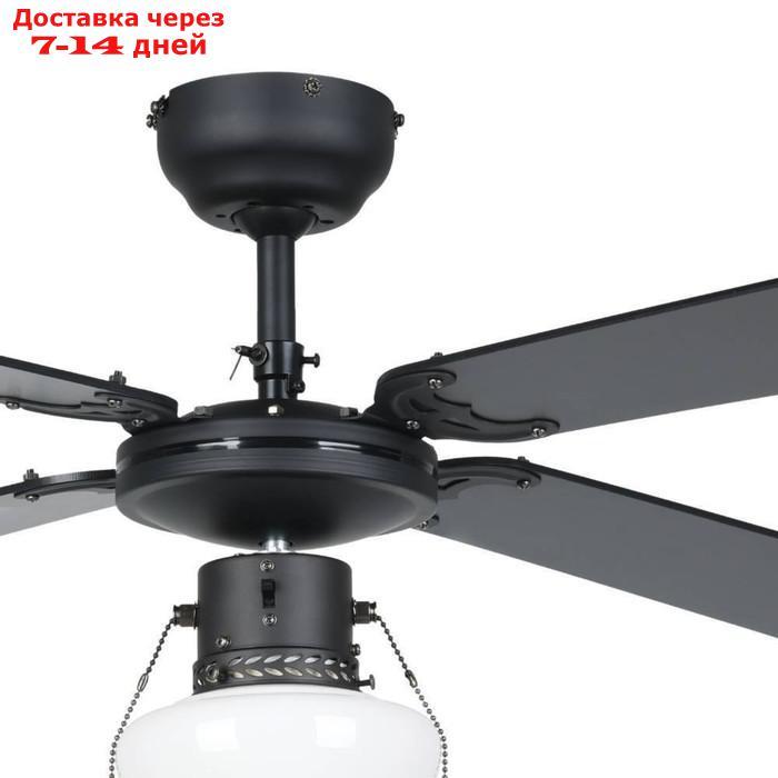 Вентилятор потолочный со светильником FORTALEZA, 60Вт, E27, сталь, чёрный - фото 4 - id-p227023652