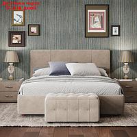 Кровать "Пантеон" без ПМ, 190×200 см, встроенное основание, велюр, цвет велутто 16