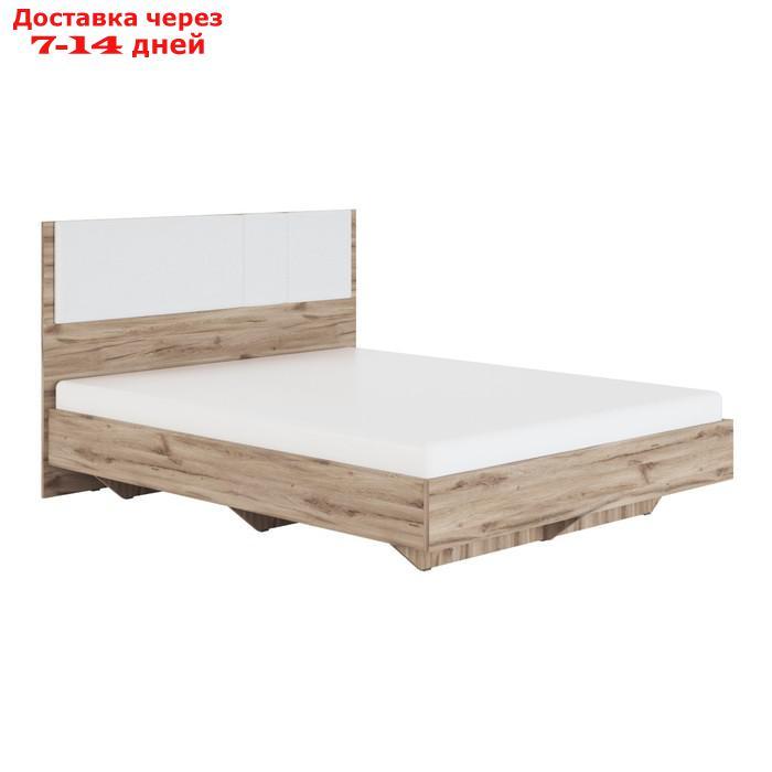 Кровать с мягким элементом "Николь №1.4", 160×200 см, без основания, белый/дуб альпийский - фото 1 - id-p227045233