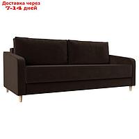 Прямой диван "Варшава", механизм пантограф, микровельвет, цвет коричневый