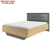 Кровать "Бруно", 1600×2000 мм, с ортопедической решеткой, цвет дуб вотан / серый графит