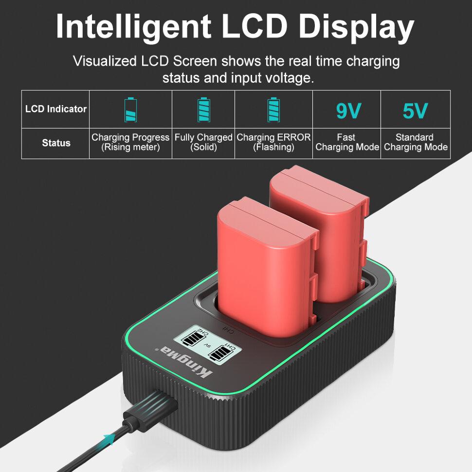 Зарядное устройство Kingma PD3.0 Dual Battery Charger для LP-E6/LP-E6N/LP-E6NH - фото 6 - id-p226743698