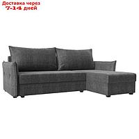 Угловой диван "Лига 004", механизм еврокнижка, правый угол, рогожка, цвет серый