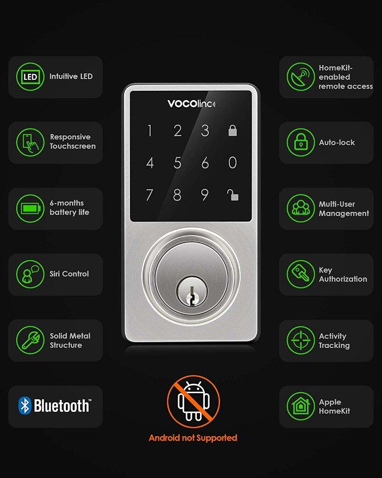 Умный дверной замок VOCOlinc T-Guard Smart Bluetooth Door Lock - фото 8 - id-p226742089