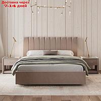 Кровать "Алькасар" с ПМ, 160×200 см, ЭКО деревянный каркас, ящик, велюр, цвет велутто 11