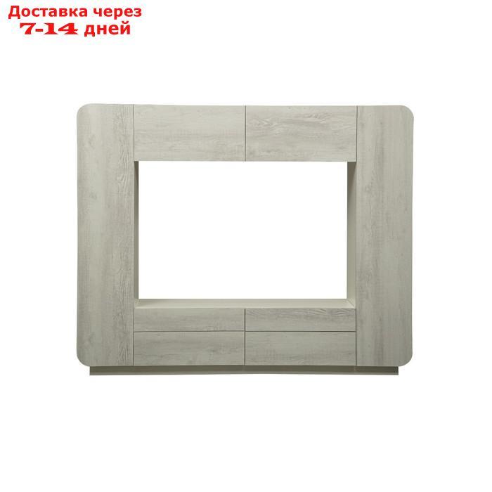 Гостиная "Лаванда 2", 2400×382×1944 мм, цвет белый / бетон пайн белый - фото 2 - id-p227035250