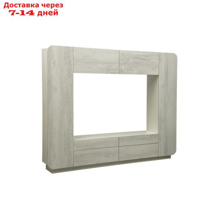 Гостиная "Лаванда 2", 2400×382×1944 мм, цвет белый / бетон пайн белый - фото 3 - id-p227035250