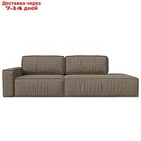 Прямой диван "Прага модерн", еврокнижка, подлокотник слева, рогожка, цвет корфу 03