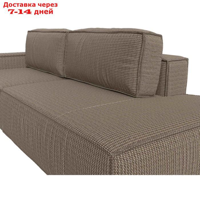 Прямой диван "Прага модерн", еврокнижка, подлокотник слева, рогожка, цвет корфу 03 - фото 6 - id-p227032758