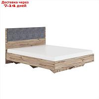 Кровать с мягким элементом "Николь №1.3", 160×200 см, без основания, серый/дуб альпийский