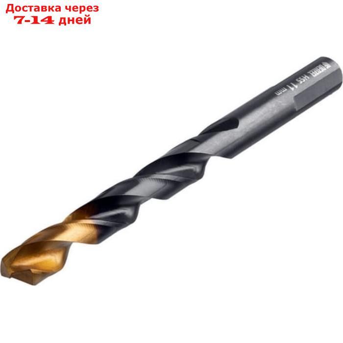Сверло по металу DENZEL 717223, 11 мм, HSS-Tin, Golden Tip, 6 шт. - фото 2 - id-p227043579