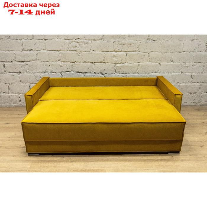 Прямой диван "Лофт 2", механизм еврокнижка, независимый пружинный блок, цвет горчичный - фото 2 - id-p227025421